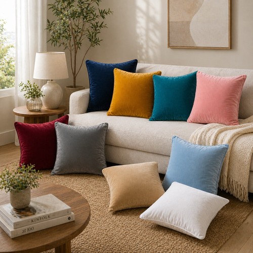 Plush velvet cushion covers - velvet,