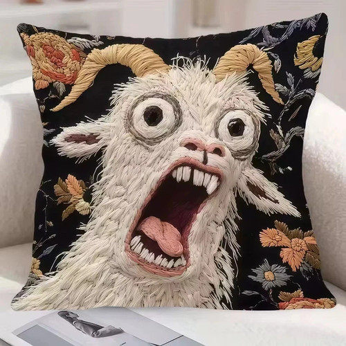Screaming goat couch pillow - screaming,