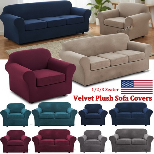 Velvet plush sofa - velvet,