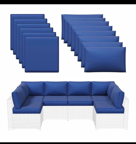 Blue piece patio - 14-piece, sofa