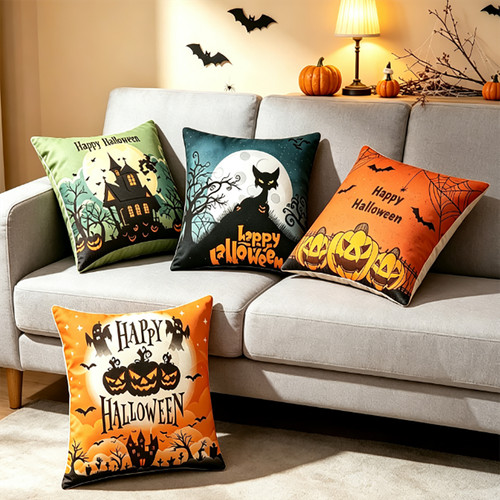 4pcs halloween cushion cover - 4pcs,