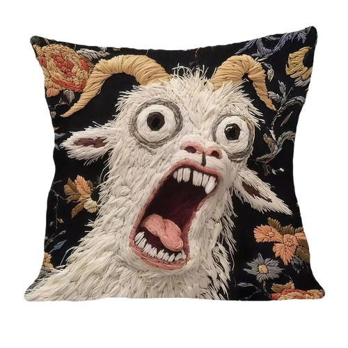 Screaming goat couch pillow - screaming,