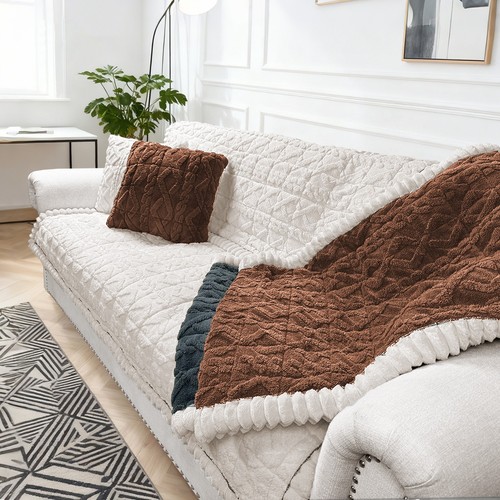 Pet plush sofa cover geometric