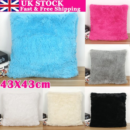 43cm fluffy fur cushion - fur,