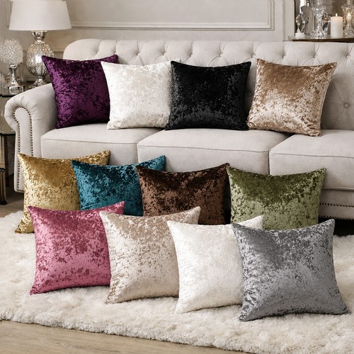 Crushed velvet cushion covers - crushed,