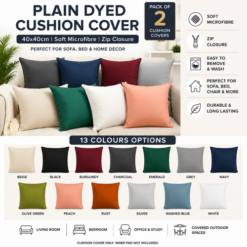 Plain dyed cushion cover - plain,