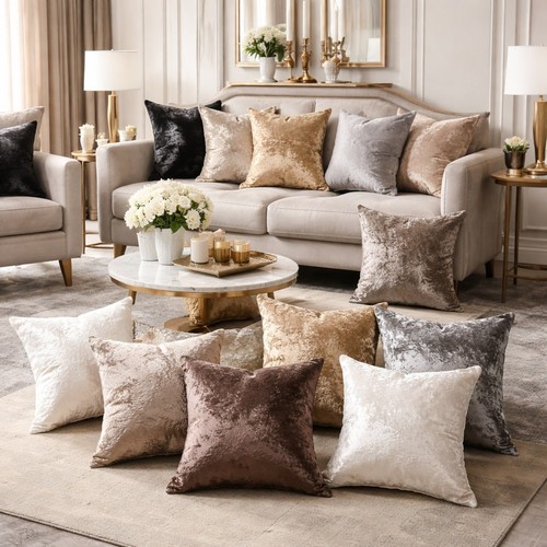 Crushed velvet cushion - velvet,