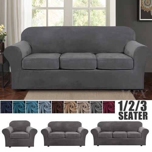 Velvet stretch couch - velvet,