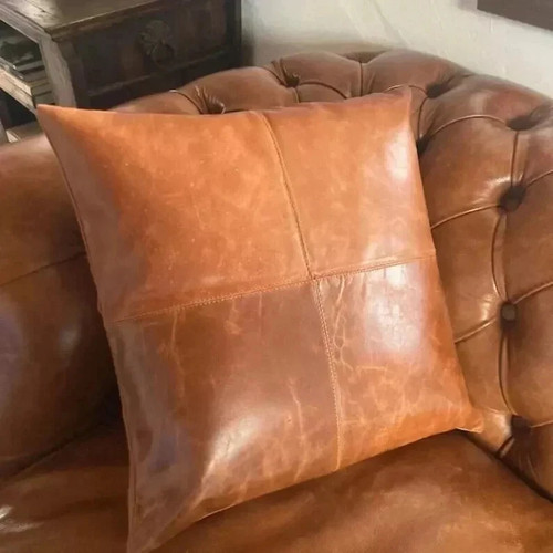 Genuine leather pillow - leather, cover