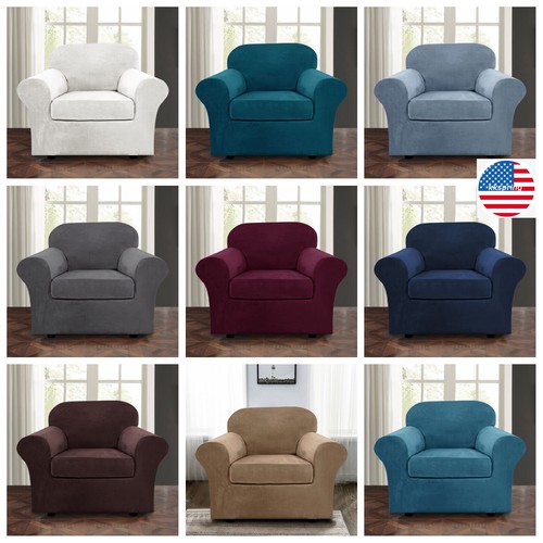 Plush piece sofa cover - 2-piece,